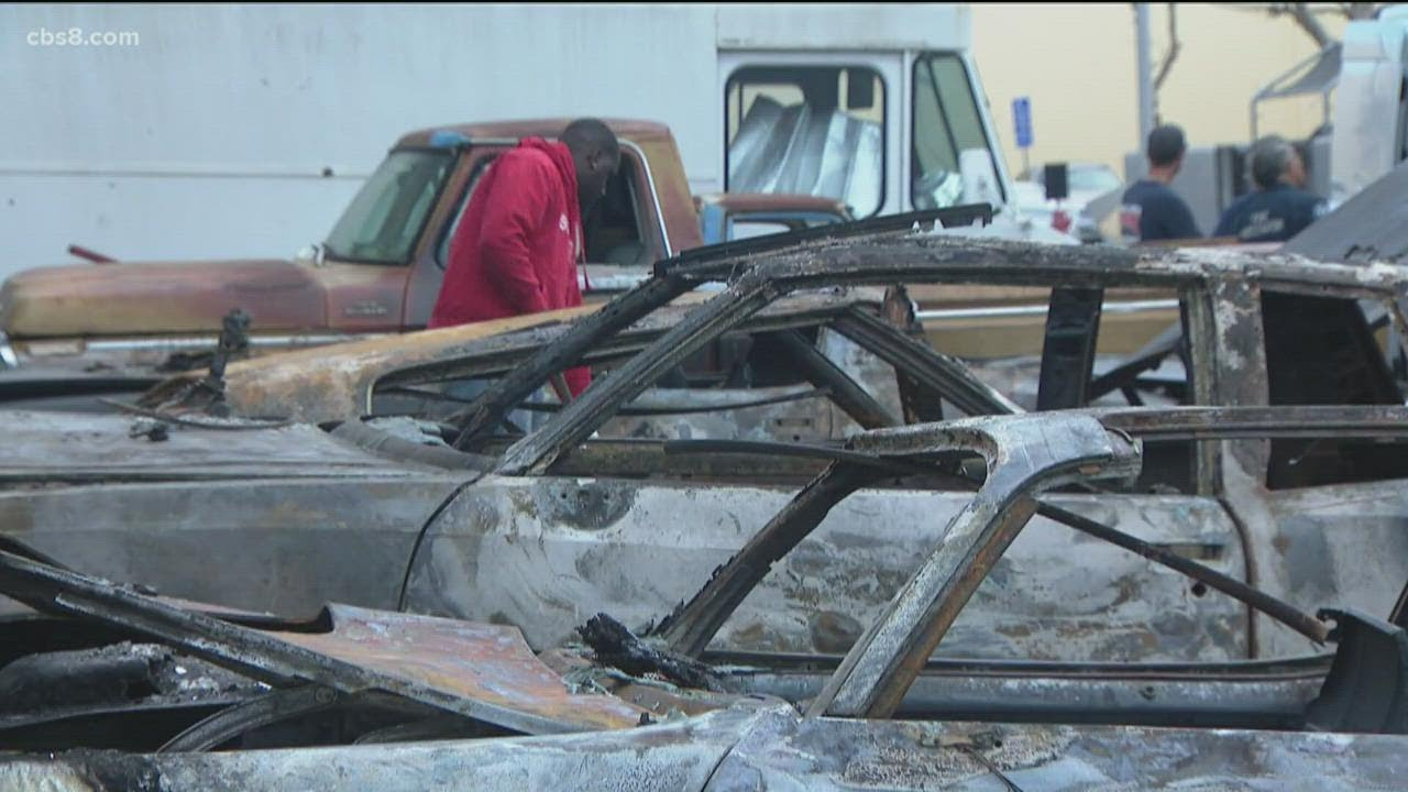 Classic cars go up in flames outside Chula Vista autobody YouTube