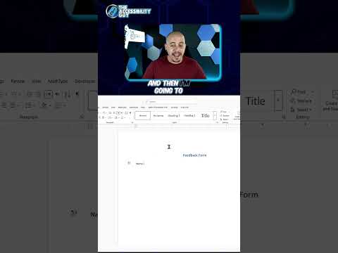 إنشاء نموذج يسهل الوصول إليه في برنامج Word وحفظه كملف PDF دليل إرشادي حول إمكانية الوصول 