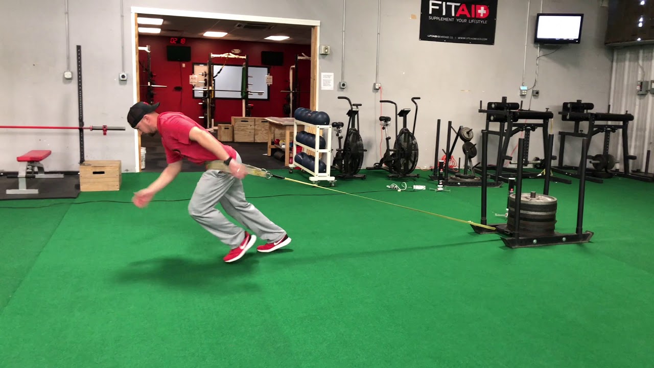 Sled Pull (Belt around waist)