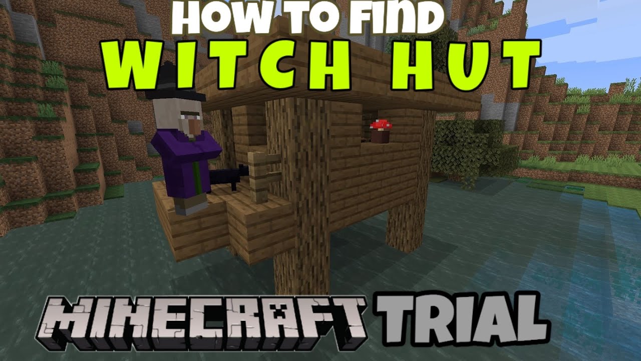 how to find witch hut in minecraft trial - YouTube