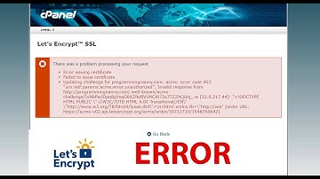 Lets Encrypt installation error and solving