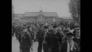 CIRCA 1940s - Footage of Dachau Nazi Concentration Camp victims.