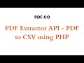 Extract PDF to CSV in PHP using PDF.co Web API