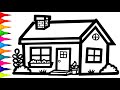 3D House Drawing Tutorial || How to Draw a Beautiful 3d House Step by Step