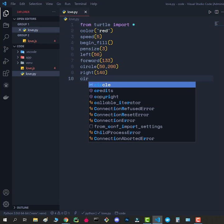love with python - YouTube