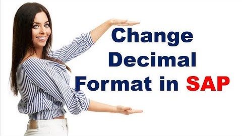 How to change Decimal setting in SAP / How to change Decimal Format in SAP #sapfinance #saplearning