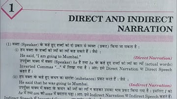Excellent Grammar Part 1  Direct and Indirect Speech Rules and Examples class 12 by Ramesh Sir