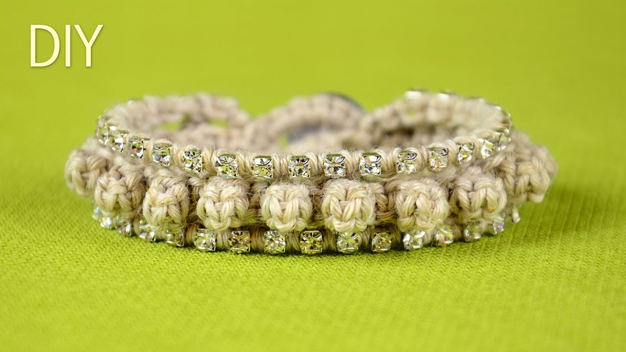 perles sauvignon blanc DIY: Knotted-Loop Bumps Bracelet with Crystal Cup-Chain