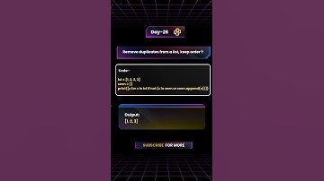 Remove Duplicates in Python List | Keep Order | Python Tips #shorts