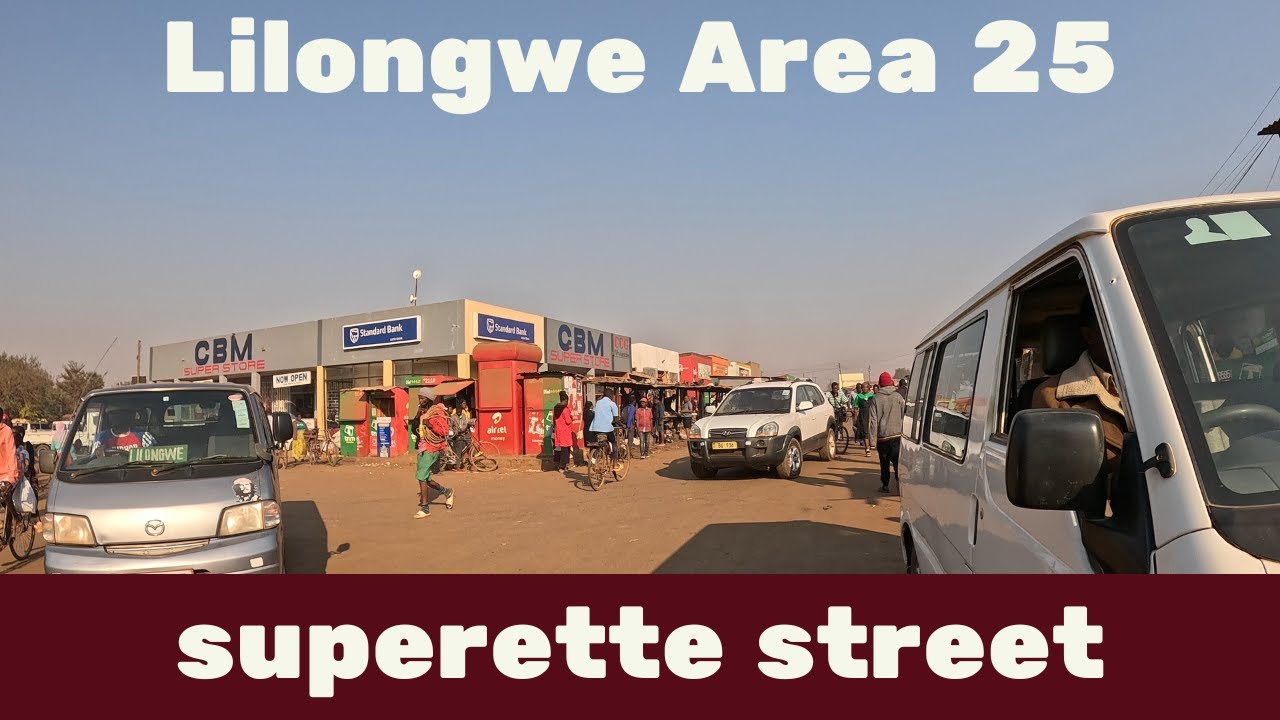 Area 25 in Lilongwe City, Malawi (Nsungwi Market, Superette Street) - Walking Tour 4K