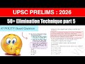 50+ Elimination Tricks for UPSC Prelims 2026 (Part 5) | Polity PYQ Solved!
