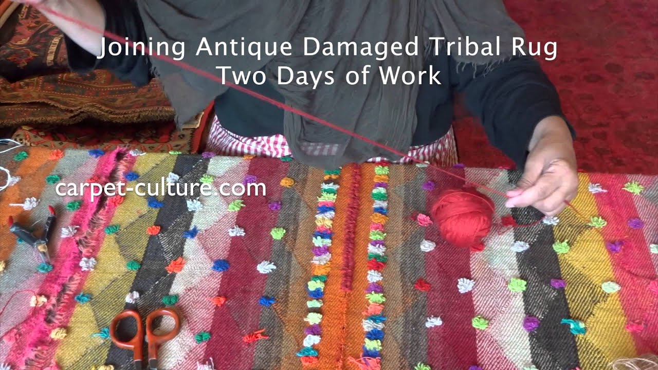 Clipping & Shaving of an Antique Caucasian Rug at Carpet Culture 