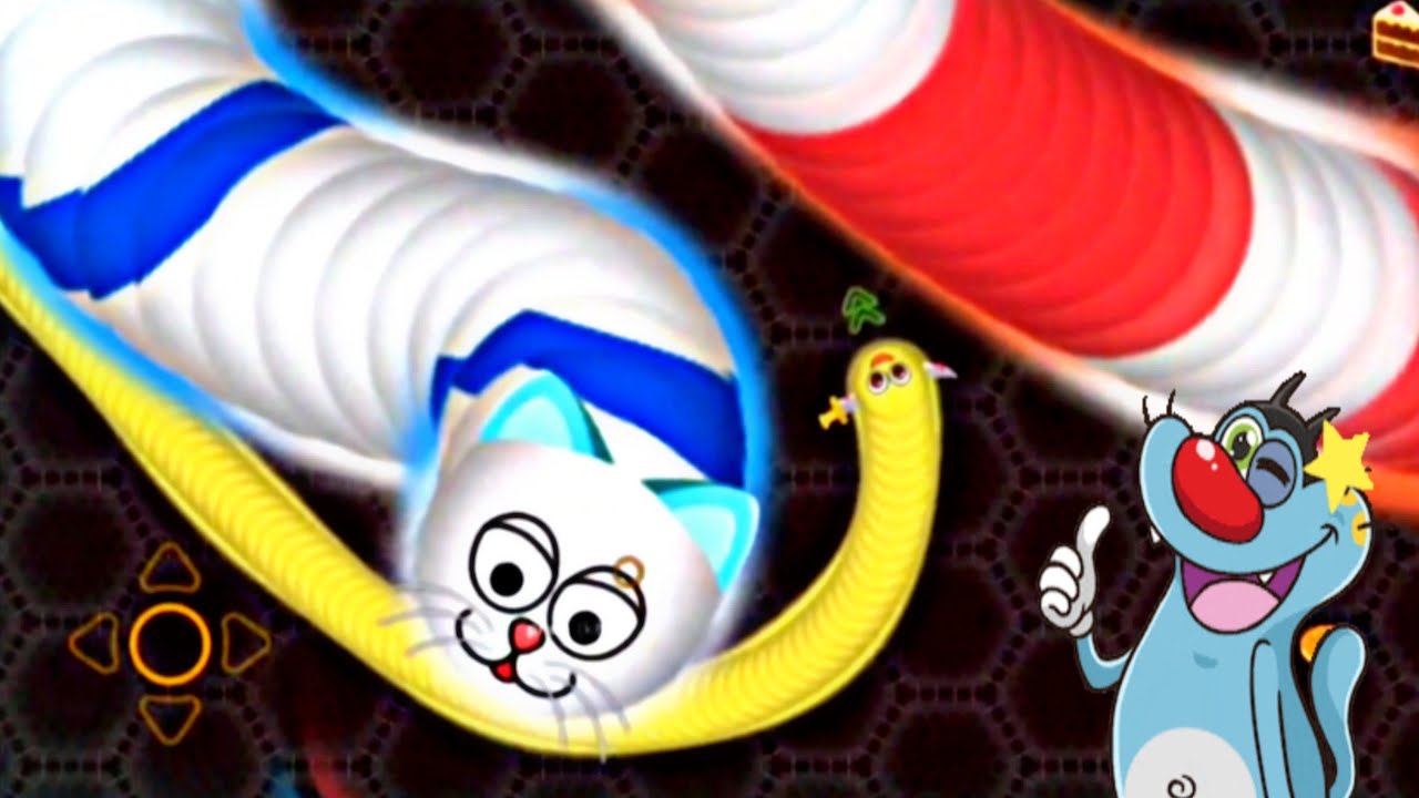 wormate.io / big Snake game killing Stoped Worm funny moments oggy and Jack