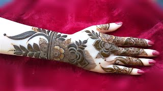 Very Beautiful Floral Khafeef Henna Mehndi Design || Latest Gulf Mehandi Design For Back Hand