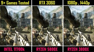 Intel i7 11700k vs R7 5800x vs 3800x Gaming Benchmarks RTX 3060