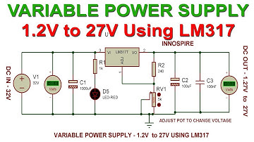 How to make a 1.2V to 27V Variable Power Supply using LM317 | Proteus Simulation