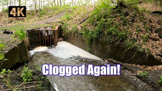 Clearing a clogged Debris Rack on a Culvert that I visited this past Fall
