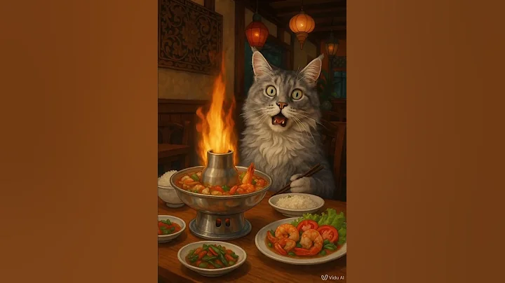 Watch the video about It catches FIRE!! Mr. Darcy Tries Flaming Thai Hot Pot 🔥🐱🍲 (Instant Regret!) #funnycats #catonfire