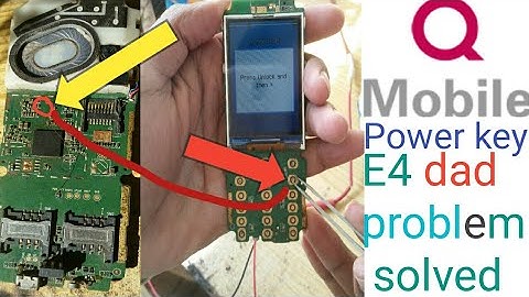 Q Mobile E4 power key not working The solution QMobile Power power button on off button not working