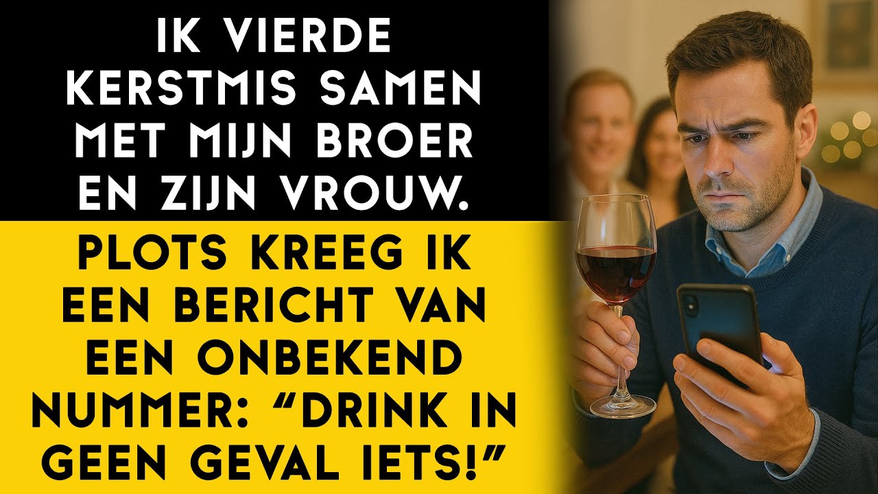 Het glas wijn stond al tegen mijn lippen toen mijn telefoon trilde. Eén bericht van een onbekend nummer: "Drink dit niet. Sta op en ga weg." Mijn broer Matthijs, die me tien jaar niet had...