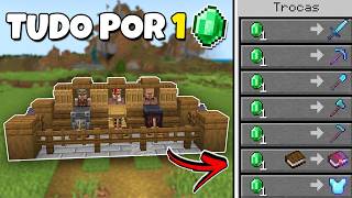 Estação de TROCAS por 1 ESMERALDA FÁCIL no Minecraft