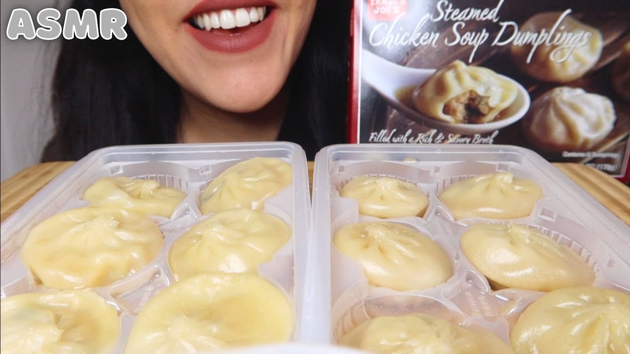 ASMR TRADER JOE'S CHICKEN SOUP DUMPLINGS YouTube