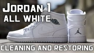 Jordan 1 'ALL WHITE' - Cleaning and 
