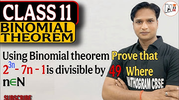 Using Binomial Theorem Prove That 2 power 3n minus 7n minus 1 is divisible by 49 where n∈N 