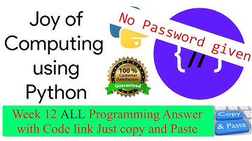 NPTEL The Joy of Computing using python week 12 all 3 programming assignment answer with code link