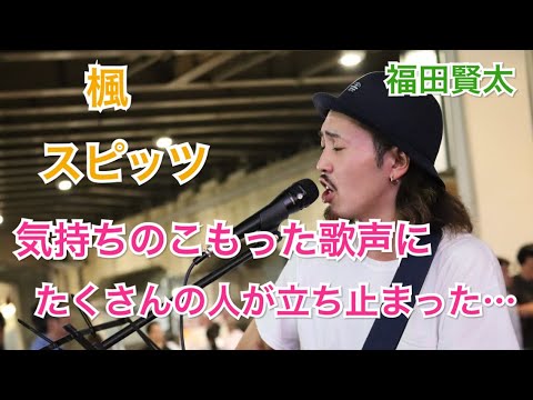 気持ちのこもった歌声に、たくさんの人が立ち止まる…。楓/スピッツ（福田賢太 10.04 新宿路上ライブ）