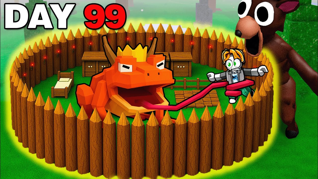 We Survived 99 Nights in the Forest FROG KING Update… - YouTube