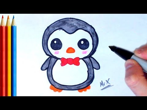 how to draw a cute cartoon penguin