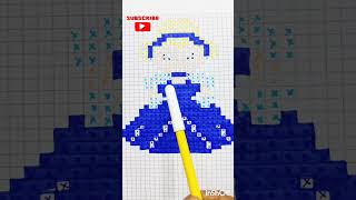 Cinderella pixel art ✨💃 #trending #reels #viral #pixelart #pixel #fyp #shorts #short #disney
