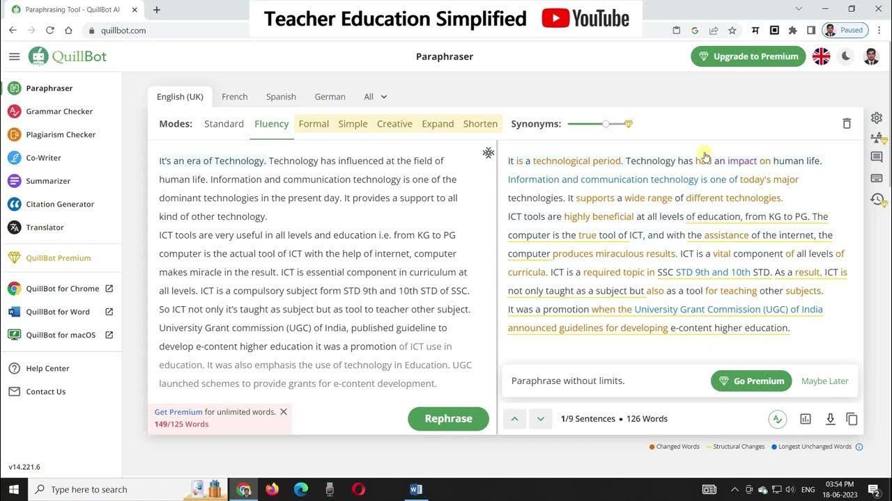 Free paraphrase ai tool quill bot hindi youtube
