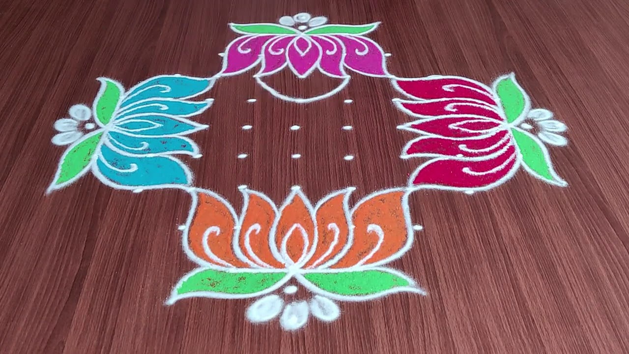 Pongal Special Rangoli 2021 | 11 Dots Sankranthi Flower Muggulu 2021 | Pongal Rangoli With Dots