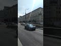 Street automobile people life. Moscow Garden Ring from Mayakovsky Square towards Smolenskaya 25а