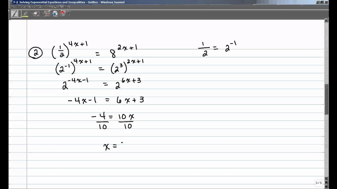 11-11 Solving Exponential Equations and Inequalities With Solving Exponential Equations Worksheet