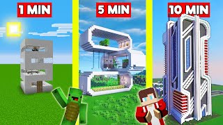 FUTURISTIC HOUSE BUILD BATTLE In Minecraft - NOOB VS PRO CHALLENGE - Maizen Mizen Mazien Parody