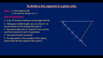 Online Math Tutoring ---- Division of a line segment of given length in a given ratio (Construction)