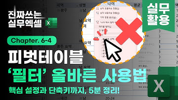 엑셀 초보들이 가장 많이 실수하는 피벗테이블 필터 오류 | 5분 핵심 요약 | 진짜쓰는 실무엑셀 6-4-3