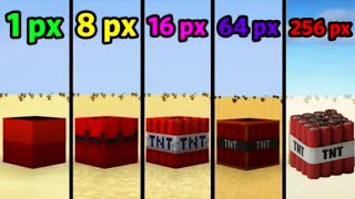 TNT with 1px vs 8px vs 16px vs 32px vs 64px vs 512px