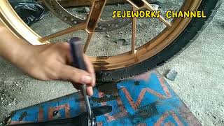 Shock Depan Satria FU Bocor @SejeworksChannel1