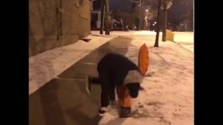 Sliding On Slippery Concrete Ends In A Painful Nut Shot