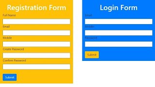 Sample Registration & Login Form In Bootstrap