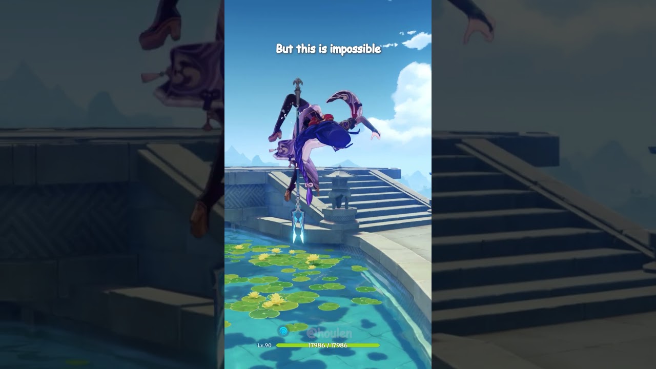 all the characters doing the backflips seem normal #genshinimpact