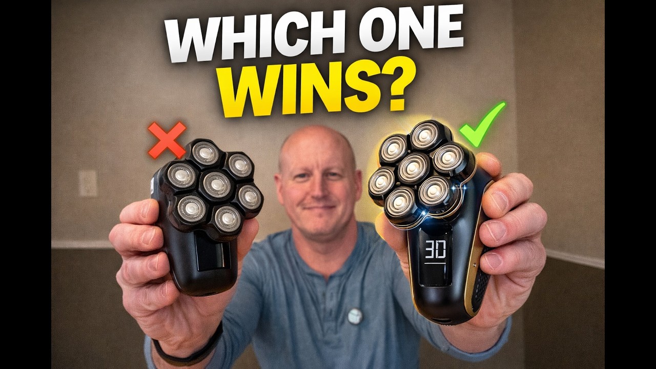 Razor Comparison 7D Head Shaver vs Electric Skull Shaver | Best Bald Head Razor ...