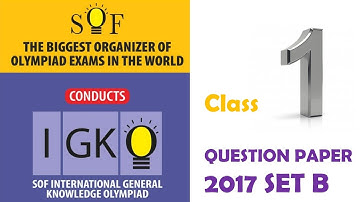 IGKO International General Knowledge Olympiad Class 1 Question paper 2017 Set B