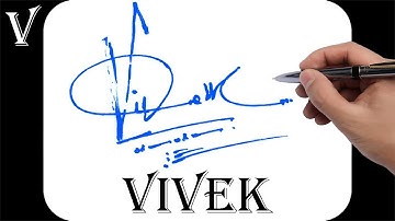 Vivek name signature design - V signature style - How to signature your name