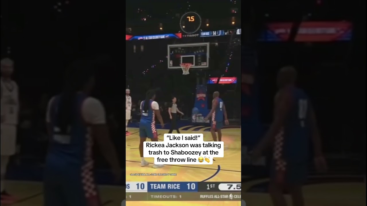 Guarda “Like I said!” Rickea Jackson talking trash to Shaboozey at the free throw line 😂👏 via @espn su YouTube Guarda “Like I said!” Rickea Jackson talking trash to Shaboozey at the free throw line 😂👏 via @espn su YouTube