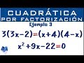 Ecuación cuadrática por factorización | Ejemplo 3